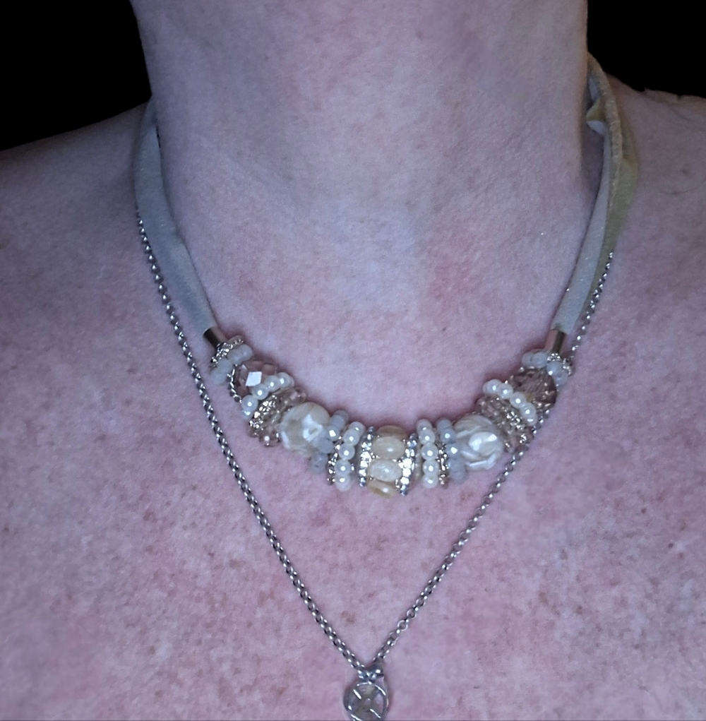 Ann Taylor Statement Rustic Unique Necklace Adjus… - image 3